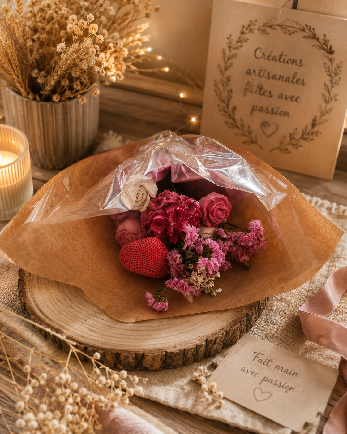 Bouquet de fleurs artisanale personnalisable
