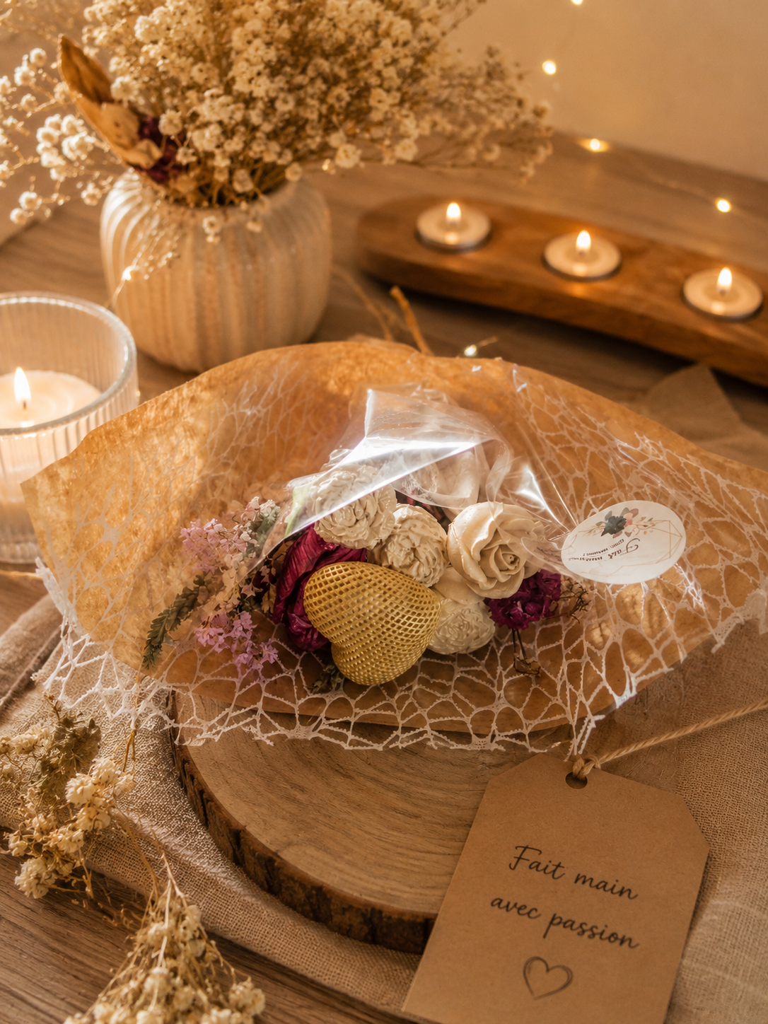 Bouquet de fleurs artisanale personnalisable